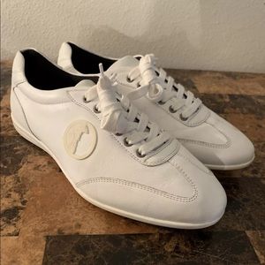 Versace Men's White Leather Sneakers / Shoes  with